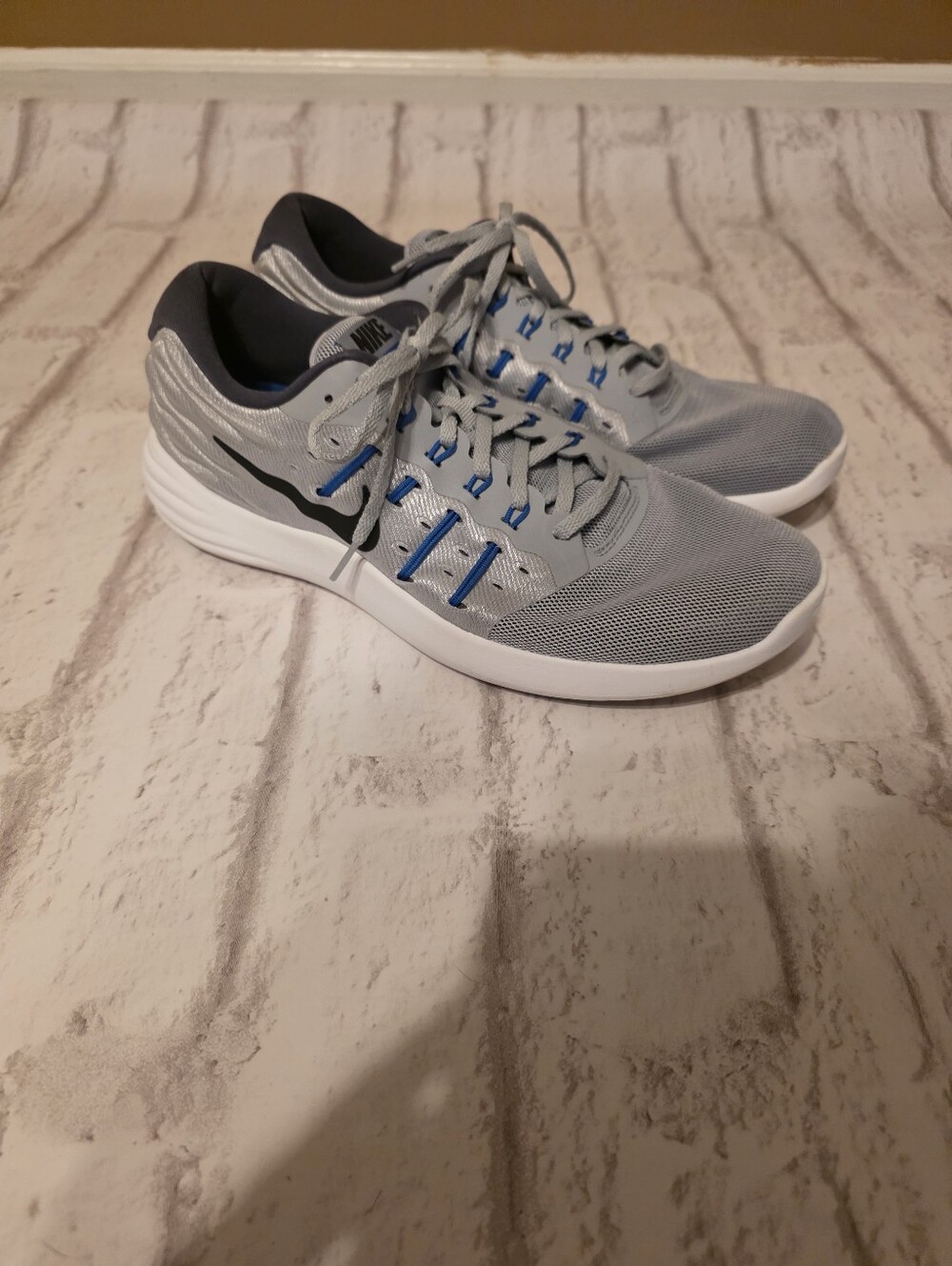 Nike Lunarstelos 844591-008 Wolf Grey/Black-Soar-Dark Grey Mens Sz 10.5 USED
